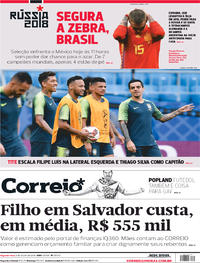 Capa do jornal Correio 02/07/2018