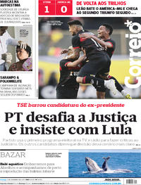 Capa do jornal Correio 02/09/2018