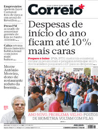 Capa do jornal Correio 03/01/2018