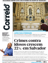 Capa do jornal Correio 03/11/2018