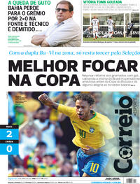 Capa do jornal Correio 04/06/2018