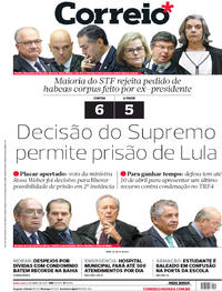 Capa do jornal Correio 05/04/2018
