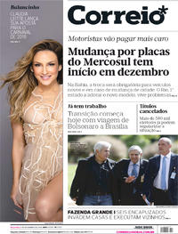 Capa do jornal Correio 06/11/2018