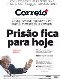 Capa do jornal Correio 07/04/2018
