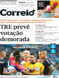 Capa do jornal Correio 07/10/2018