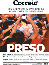 Capa do jornal Correio 08/04/2018