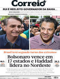 Capa do jornal Correio 08/10/2018