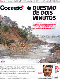 Capa do jornal Correio 09/05/2018