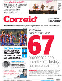 Capa do jornal Correio 09/08/2018