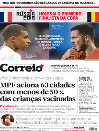 Capa do jornal Correio 10/07/2018