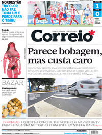 Capa do jornal Correio 11/03/2018