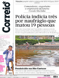 Capa do jornal Correio 13/04/2018