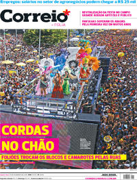 Capa do jornal Correio 14/02/2018