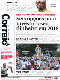 Capa do jornal Correio 15/01/2018