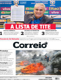 Capa do jornal Correio 15/05/2018