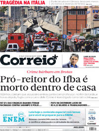 Capa do jornal Correio 15/08/2018