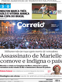 Capa do jornal Correio 16/03/2018