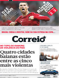 Capa do jornal Correio 16/06/2018