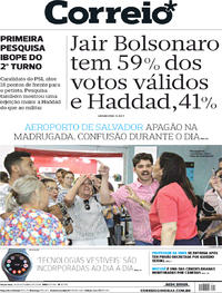 Capa do jornal Correio 16/10/2018