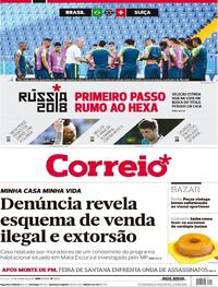 Capa do jornal Correio 17/06/2018
