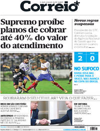 Capa do jornal Correio 17/07/2018