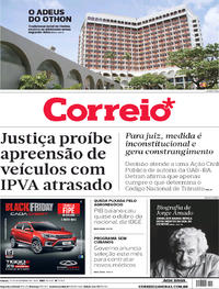 Capa do jornal Correio 17/11/2018