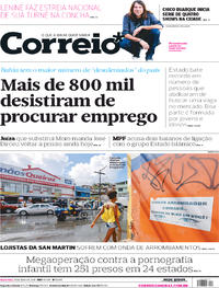Capa do jornal Correio 18/05/2018