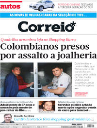 Capa do jornal Correio 18/08/2018