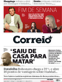 Capa do jornal Correio 19/10/2018