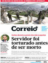 Capa do jornal Correio 21/08/2018