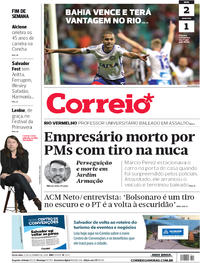 Capa do jornal Correio 21/09/2018