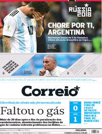 Capa do jornal Correio 22/06/2018