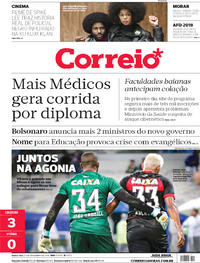 Capa do jornal Correio 22/11/2018