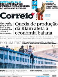 Capa do jornal Correio 23/02/2018