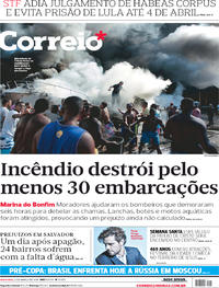 Capa do jornal Correio 23/03/2018