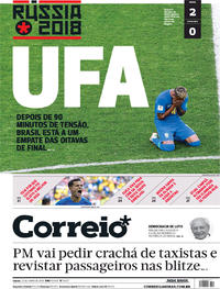 Capa do jornal Correio 23/06/2018