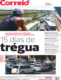 Capa do jornal Correio 25/05/2018