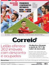Capa do jornal Correio 26/06/2018