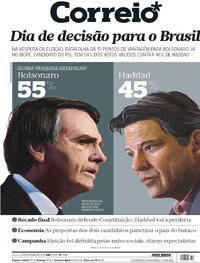 Capa do jornal Correio 28/10/2018