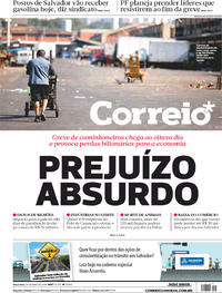 Capa do jornal Correio 29/05/2018