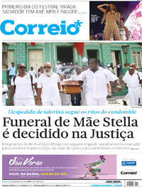 Capa do jornal Correio 29/12/2018