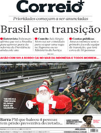 Capa do jornal Correio 30/10/2018