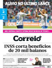 Capa do jornal Correio 31/07/2018