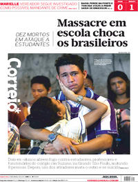 Capa do jornal Correio 14/03/2019