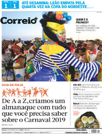 Capa do jornal Correio 17/02/2019