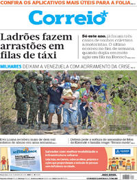 Capa do jornal Correio 26/02/2019
