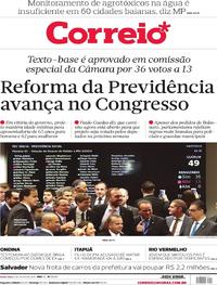 Capa do jornal Correio 05/07/2019