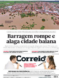 Capa do jornal Correio 12/07/2019