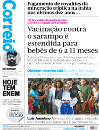 Capa do jornal Correio 14/08/2019
