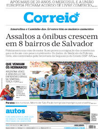 Capa do jornal Correio 29/06/2019